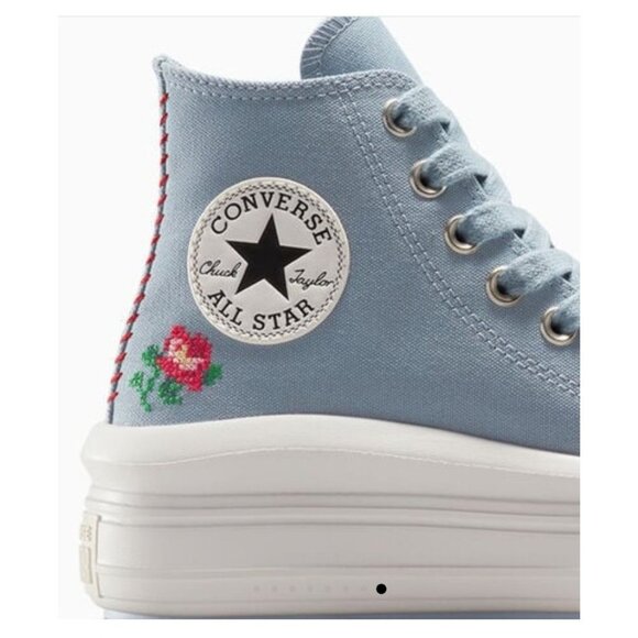 Converse Womens Chuck Taylor All Star Move Hi Platform Rose Cross Stitch A12571C - Picture 15 of 15